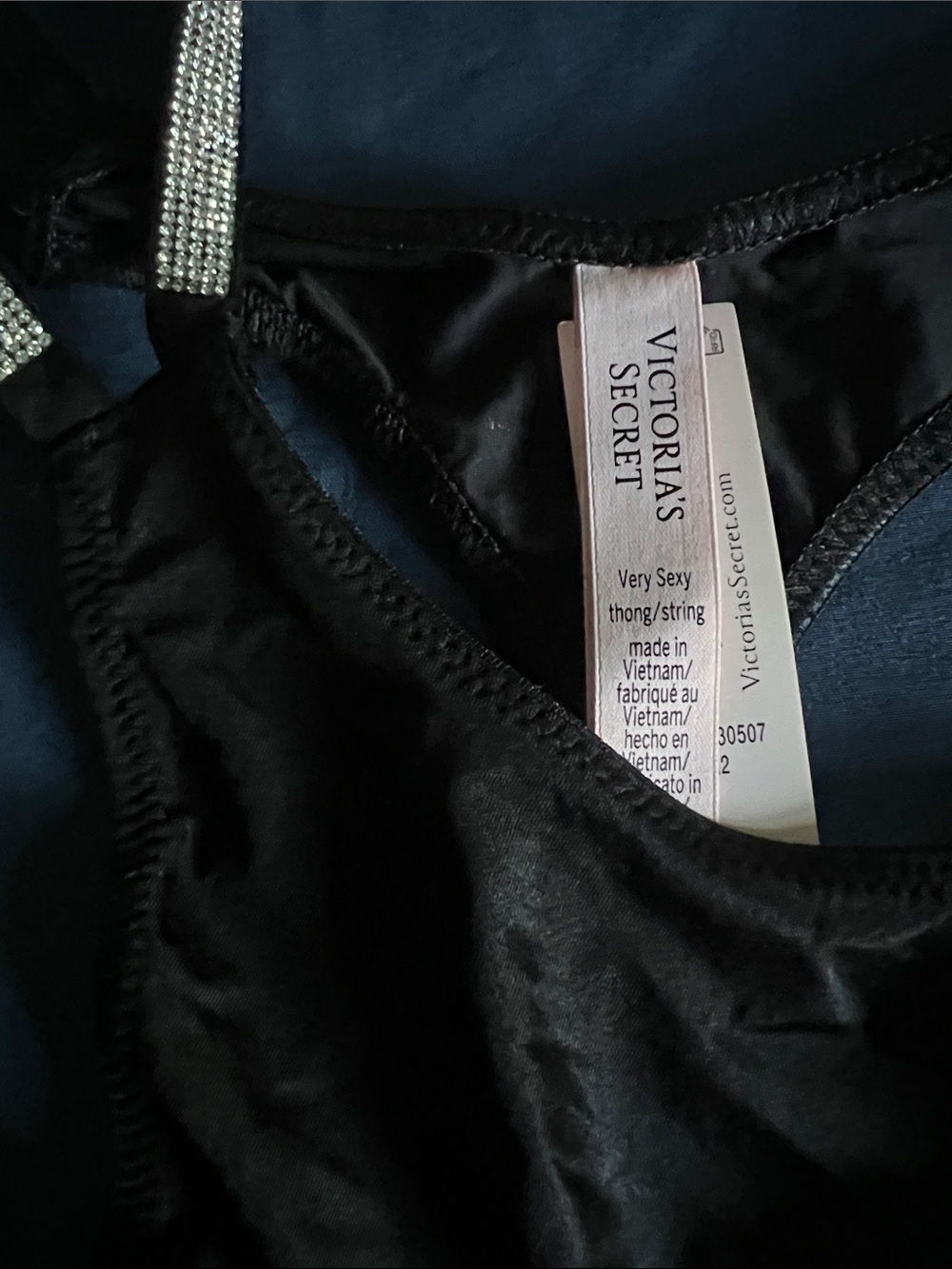 Victoria’s Secret Very Sexy Double Shine Thong in Black - Picture 4 of 9